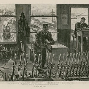 The life of a railway signalman on duty in a London signal-box (engraving)