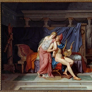 The love of Paris and Helene. Painting by Jacques Louis David (1748-1825), 1788