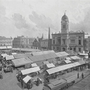 Market Place, Derby (b / w photo)