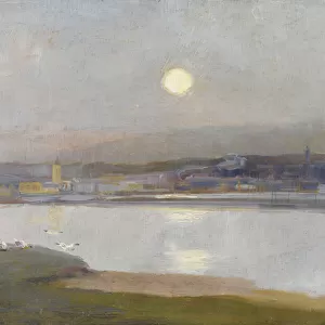 Moonrise Over Hayle, from Lelant, c. 1892 (oil on board)