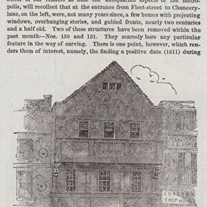 Old Houses, in Chancery-Lane, just taken down (engraving)