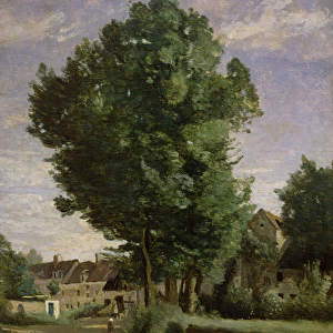 Outskirts of a village near Beauvais, c. 1850 (oil on canvas)