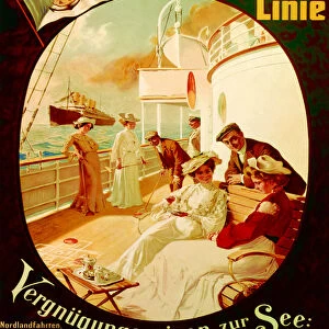 Pleasure Cruise on the Sea, poster advertising the Hamburg American Line