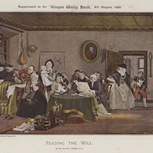 Reading The Will (colour litho)