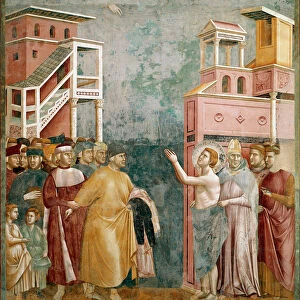 The renunciation of property. Saint Francis returns the clothes to his father