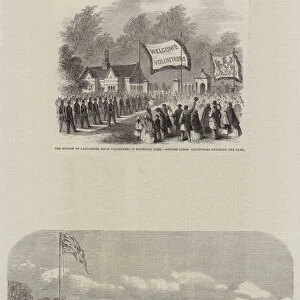Review of the Lancashire Rifle Volunteers in Knowsley Park (engraving)