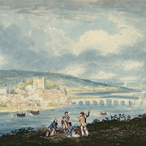 Rochester, from the North, c. 1790 (w / c over pencil with wash on paper)