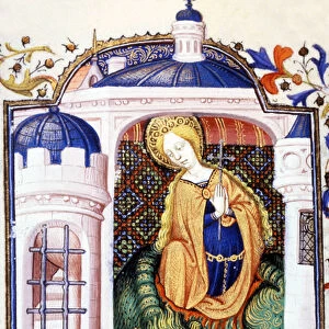 Saint Martha and the Monster Tarasque. 15th century manuscript