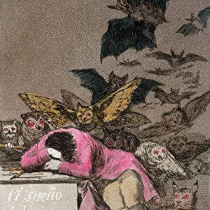 The Sleep of Reason Produces Monsters, plate 43 of Los Caprichos, published c