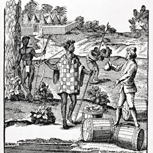 Spaniard Bartering with Natives of Patagonia, from de Gennes Voyage to