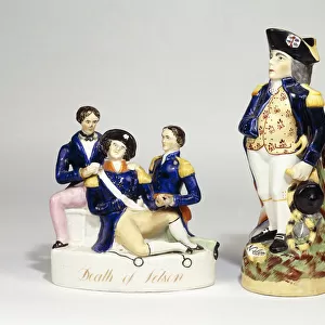 A Staffordshire Portrait Group of the Death of Nelson, (ceramic)