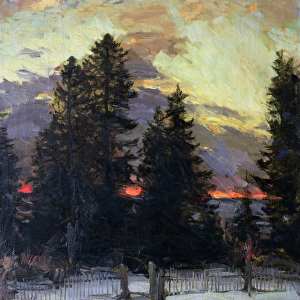 Sunset over a Winter Landscape, c. 1902 (oil on canvas)