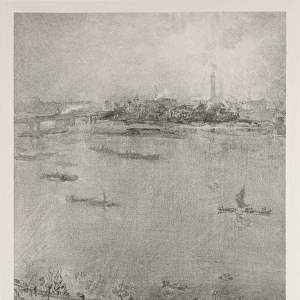 The Thames, 1896 (lithotint)