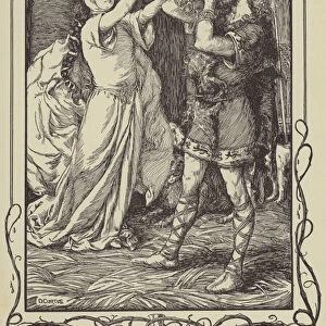 "The Queen cried to him to forbear"(litho)