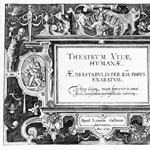 Title-page for Theatrum Vitae Humanae, engraved by Johannes Wierix (1549-c