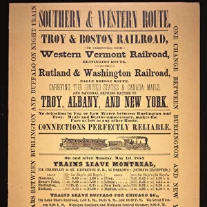 Train poster for the Southern and Western Route, 1854 (litho)