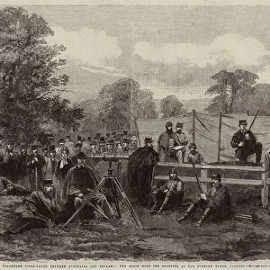 The Volunteer Rifle-Match between Australia and England, the Robin Hood Ten Shooting at the Sudbury Range, Derbyshire (engraving)