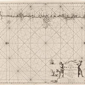 Sea map of part of the coast of Brazil, Jan Luyken, Claes Jansz Voogt, Johannes van