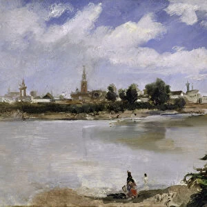 View Guadalquivir Seville 1857 September oil