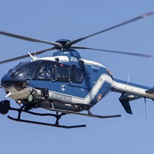 French police / gendarmerie EC135 helicopter in flight over France