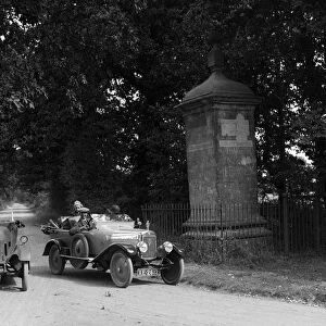 Calthorpe and Morris passing the Four Shire Stone, near Broadway, Worcestershire, c1920s