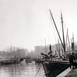 Canal boats, Rotterdam, 1898. Artist: James Batkin