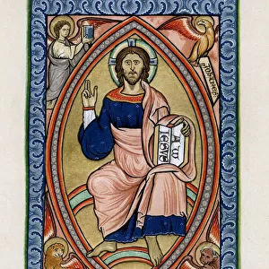 Christ in glory with the symbols of the four Evangelists, c1200