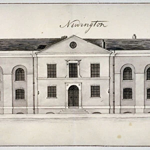 Elevation of the Sessions House on Newington Causeway, Southwark, London, c1825. Artist