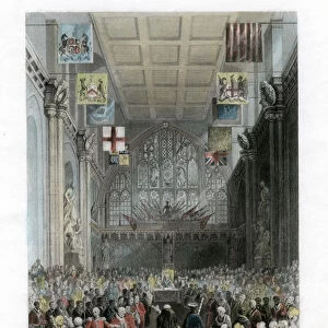 Installation of the Lord Mayor, The Guildhall, London. Artist: H Melville