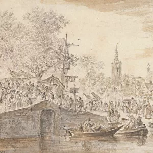 Market near a Canal, 1651. Creator: Jan van Goyen