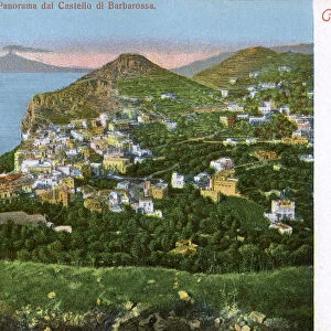 Panorama of the Castello di Barbarossa, Capri, Italy, early 20th century(?)