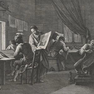 The Printmaking Workshop, 1750-1800. 1750-1800. Creator: Pellegrino dal Colle