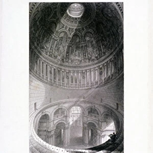 St Pauls Cathedral (new) interior, London, 1837. Artist: E Challis