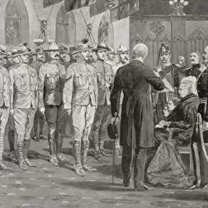 The Inspection Of Colonial Soldiers At Windsor Castle By Queen Victoria, November 16, 1900. From South Africa And The Transvaal War, By Louis Creswicke, Published 1900