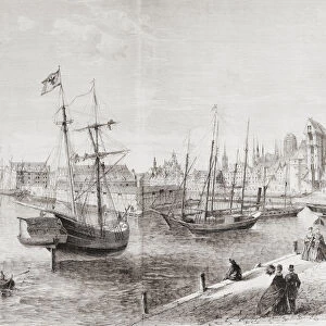 The Port Of Gdansk, Poland In The Mid 19Th Century. From L univers Illustre Published 1866