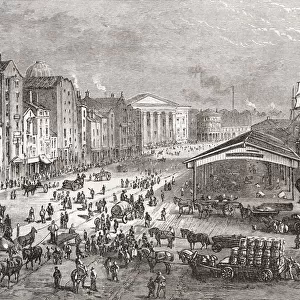 Strand Street And Custom House, Liverpool, Lancashire, England In The 19th Century. From Cities Of The World, Published C. 1893