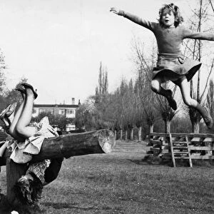 Children playing Cambridge, 10th April 1964, Children Playground Feature