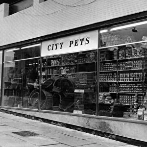 City Pets in St Johns Precinct, Liverpool, 9th April 1970. New shop owned by Mr Roberts