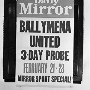 Daily Mirror Poster advertising special report into Northern Ireland football team