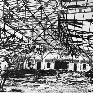 Destroyed German hangars at San Benedetto Del Tronto airfield in Italy