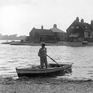 General view showing the ferry at Mudeford Haven in Dorset, August 1928 Alf 170