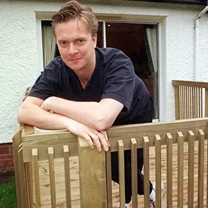 James MacPherson actor Taggart Leaning on wooden fence March 1997