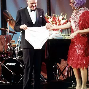 Major Ron Ferguson Barry Humphries actor in a Charity performance of the play Back with a