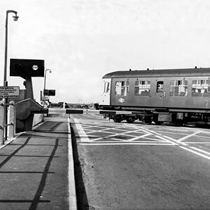 One of the new modified super safety level crossings at East Boldon on 29th July 1970