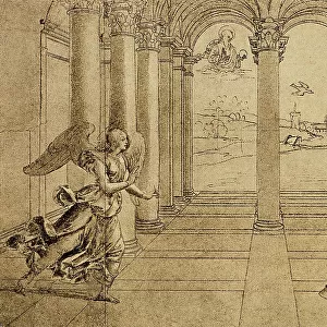 The Annunciation; drawing by Raphael. The Louvre, Paris
