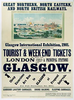 Glasgow International Exhibition, GNR/NER/NBR poster, 1901 Glasgow International Exhibition, GNR/NER/NBR poster, 1901