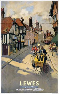 Lewes, BR poster, 1955 Lewes, BR poster, 1955