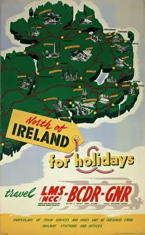 North of Ireland for Holidays, LMS (NCC), BCDR and GNR poster, 1950 North of Ireland for Holidays, LMS (NCC), BCDR and GNR poster, 1950