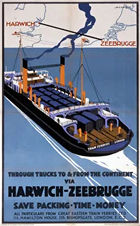 Through Trucks to & from the Continent..., LNER poster, 1930 Through Trucks to & from the Continent..., LNER poster, 1930