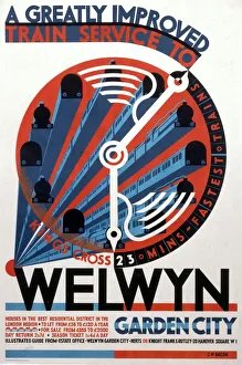 'Welwyn Garden City', railway poster, c 1930s 'Welwyn Garden City', railway poster, c 1930s